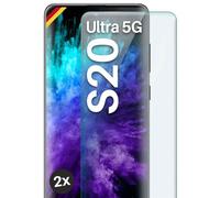 moex Vetro di protezione Full Screen compatibile con Samsung Galaxy S20 Ultra / 5G - Pellicola protettiva senza bordi, intero schermo, pellicola protettiva curvo 3D, trasparente, 2 pezzi