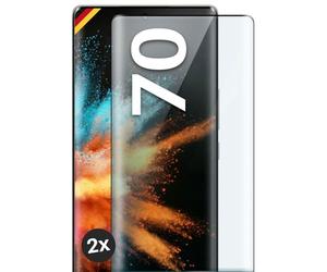 moex Vetro protettivo Full Screen compatibile con Honor 70 - Pellicola protettiva senza bordi, schermo intero, pellicola protettiva curvo 3D, trasparente, 2 X nero