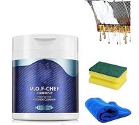 Mof Chef Cleaner Powder, 500g Stubborn Grease & Grime Remover, Heavy Oil Stain Powder Cleaner Foaming All Purpose Kitchen Stain Remover Cleaner