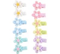 mofenmian 12 fermagli per capelli con graziosi fiori, completamente rivestiti in tessuto per ragazze, adatti per bambine, bambine e ragazze