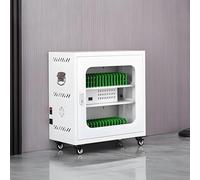 MOFGOE Carrello di Ricarica e stoccaggio per dispositivi mobili Bianco, Carrello di stoccaggio per Laptop e Tablet con Porta di Ricarica e Ruote, per Un Massimo di 30 unità, Tablet,30 Device