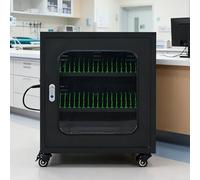 MOFGOE Carrello di Ricarica preassemblato Completamente assemblato per 40 dispositivi per Chromebook, armadietto di Ricarica per telefoni cellulari con Gestione dei Cavi