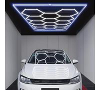 MOFGOE Lampada da soffitto a LED Super Luminosa per la Cura dell'auto, luci a Nido d'Ape con Cornice Rettangolare, 6500K, 73.920 lm, per Magazzini, officine, palestre, Cantine,Blu