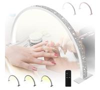 MOFGOE Lampada da Tavolo per Unghie da 21,7 Pollici, Lampada da scrivania a LED per Unghie a Mezzaluna Luce ad Arco per Unghie, Luce per Unghie da 29 W con Telecomando, Lampade,Bianca,55cm/21.7in