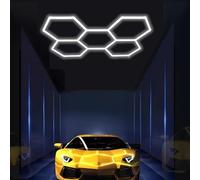 MOFGOE Lampada LED Esagonale per Garage Super Luminosa, 54720 Lumen, Bianco Naturale 6500K, Sistema di luci LED esagonali a Nido d'Ape, per Garage, Centri Commerciali, officine,5 Grids