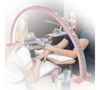 MOFGOE Luce a Mezzaluna per scrivania per Unghie, Lampada per Arco per Unghie da 29,5 Pollici e 39 W con Controller a Filo/Telecomando, 3 modalità Colore Luci Tecniche per Unghie,Rosa,29.5in