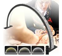 MOFGOE Luce LED a Mezzaluna per Unghie, Lampada da Tavolo Portatile per Unghie, Luci per Ciglia per Manicure ad Arco dimmerabili a 3 Temperature di Colore, Lampada da scrivania,Nero,75cm/29.5in