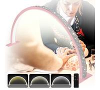 MOFGOE Luce LED a Mezzaluna per Unghie, Lampada da Tavolo Portatile per Unghie, Luci per Ciglia per Manicure ad Arco dimmerabili a 3 Temperature di Colore, Lampada da scrivania,Rosa,75cm/29.5in