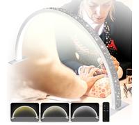MOFGOE Luce LED a Mezzaluna per Unghie, Lampada da Tavolo Portatile per Unghie, Luci per Ciglia per Manicure ad Arco dimmerabili a 3 Temperature di Colore, Lampada da scrivania,Bianca,75cm/29.5in