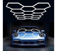 MOFGOE Luce LED Esagonale Super Luminosa per Garage, 54720 lm, Bianco Naturale 6500 K, luci a Nido d'Ape da soffitto, per Magazzini, seminterrati, palestre, barbieri, saloni,14 Grids