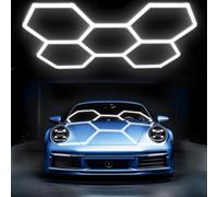 MOFGOE Luce LED Esagonale Super Luminosa per Garage, 54720 lm, Bianco Naturale 6500 K, luci a Nido d'Ape da soffitto, per Magazzini, seminterrati, palestre, barbieri, saloni,5 Grids