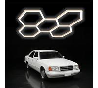 MOFGOE Luci da Garage esagonali a 5 Griglie, luci LED a Nido d'Ape Super Luminose, Bianco Naturale 6500K, Facile da installare, 168W 20160 Lumen, per Garage, Magazzino, Palestra,d'oro
