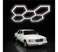 MOFGOE Luci da Garage esagonali a 5 Griglie, luci LED a Nido d'Ape Super Luminose, Bianco Naturale 6500K, Facile da installare, 168W 20160 Lumen, per Garage, Magazzino, Palestra,Rosso