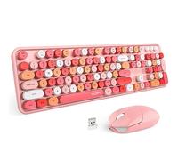 MOFII Tastiera e mouse wireless, tastiera per macchina da scrivere a grandezza naturale con tasti funzione multimediali e pad numeri per ufficio, PC, laptop,