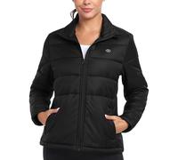 MoFiz Giacca termica da donna, con cappuccio, leggera, ibrida, da escursionismo, termica, calda, con cerniera completa, per l'inverno, l'autunno, la corsa