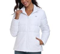 MoFiz Giacca termica da donna, con cappuccio, leggera, ibrida, da escursionismo, termica, calda, con cerniera completa, per l'inverno, l'autunno, la corsa