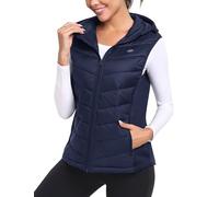 MoFiz Gilet Senza Maniche Donna Gilet Trapuntato da Donna con Cappuccio Per la Transizione con Cappuccio Blu Navy M