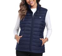 MoFiz Gilet Senza Maniche Donna Gilet Trapuntato da Donna con Cappuccio Per la Transizione con Cappuccio Navy Blue XL