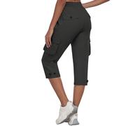 MoFiz Pantaloni Cargo Capri da Donna Estivi Pantaloni a 3/4 Trekking Sportivo Pantalone Leggero con Tasche