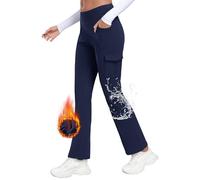 MoFiz Pantaloni da Yoga da Donna Invernali Vita Alta Impermeabile Pantaloni con Tasche