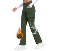 MoFiz Pantaloni da Yoga da Donna Invernali Vita Alta Impermeabile Pantaloni con Tasche