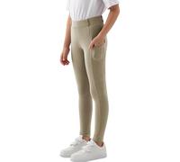 MoFiz Pantaloni Equitazione Bambina Pantaloni alla Zuava a Seduta Intera con Silicone Leggins Equitazione con Tasca per L'Estate Cachi 158-164