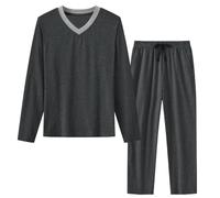 MoFiz Pigiama Lungo Ragazzo Cotone Set Pigiama Maniche Lunghe Bambino | Comodo, Morbido, Scollo a V, Pigiami Due Pezzi Invernali, Vestiti da Notte Adolescenti Maschi 8-18 Anni, Taglia 128-176 cm.