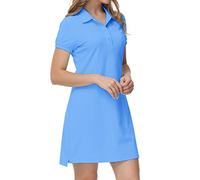 MoFiz Vestito Polo Donna Manica Corta Estate Sportivo Tenis Golf Dress Azul Cielo 3XL
