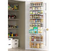 Moforoco White 9-Tier Over The Door Pantry Organizer, Pantry Organization And Storage, Metal Hanging Spice Rack Shelves Door, Home & Kitchen Essentials, Laundry Room Bathroom Organization