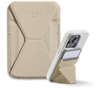 MOFT MagSafe Portafoglio Supporto per iPhone Serie 16/15/14/13 Compatibile con MagSafe, MOVAS Pelle Vegana Supporto Magnetico per Telefono con 3 Angoli di Visione, 2 Porta Carte (Beige Terra)