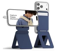 MOFT Porta Carte e Treppiede Telefono, Supporto Telefono Treppiede Smartphone Compatibile con Magsafe, MOVAS Regolabile Portafoglio Porta Carte Telefono con Forte Magnetismo (Navy Blue)