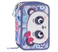 MOFU MOFU - Astuccio Scuola Ufficiale Mofu Mofu, Astuccio 3 Scomparti Bambina e Bambino con Set Cancelleria, Penne Cancellabili blu e rossa, e Pratica Chiusura a Zip, 20x13Hx7 cm