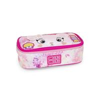 MOFU MOFU - Astuccio Scuola Ufficiale Mofu Mofu, Astuccio Ovale per Bambine, Ideale per Riporre la Cancelleria, con Divisorio Interno e Passanti Elastici, Pratica Chiusura a Zip, 22x7,5Hx11 cm, Orso