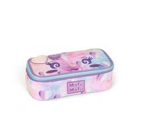 MOFU MOFU - Astuccio Scuola Ufficiale Mofu Mofu, Astuccio Ovale per Bambine, Ideale per Riporre la Cancelleria, con Divisorio Interno e Passanti Elastici, Pratica Chiusura a Zip, 22x7,5Hx11 cm, Lilla