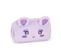 MOFU MOFU - Busta Portatutto Ufficiale Mofu Mofu, Borsa Porta Oggetti per Borse e Zaini, con Pratica Chiusura a Zip e Dettagli Fluffy, Idea Regalo Bambina e Bambino, 22x5Hx12 cm, Lilla