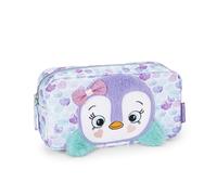 MOFU MOFU - Busta Portatutto Ufficiale Mofu Mofu, Borsa Porta Oggetti per Borse e Zaini, con Pratica Chiusura a Zip e Dettagli Fluffy, Idea Regalo Bambina e Bambino, 22 x 12H x 7 cm, Pinguino