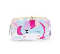 MOFU MOFU - Busta Portatutto Ufficiale Mofu Mofu, Borsa Porta Oggetti per Borse e Zaini, con Pratica Chiusura a Zip e Dettagli Fluffy, Idea Regalo Bambina e Bambino, 22 x 12H x 7 cm, Unicorno