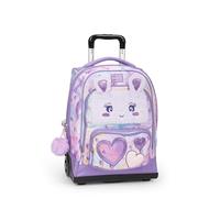 MOFU MOFU - Zaino Scuola Trolley Ufficiale Mofu Mofu con Maniglia Regolabile, Spallacci Imbottiti e Regolabili, Scomparto Principale e Tasca Frontale con Chiusure A Zip, 36x47Hx23cm, Lilla