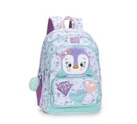 MOFU MOFU - Zaino Scuola Ufficiale Mofu Mofu, Zaino Bambina con 2 Ampi Spazi Centrali, Tasche Frontali e Laterali, Spallacci Regolabili e Imbottiti, Schienale Imbottito, 32 x 43h x 23, 32 L, Pinguino