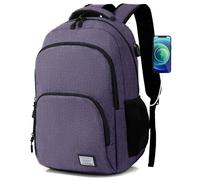 MoFut Zaino da uomo e donna, zaino da viaggio, borsa per la scuola, molti scomparti con scomparto per laptop da 15,6", bagaglio a mano, zaino per studenti, impiegati, viaggi, escursionismo, Lilla, 32