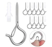 MOGADEE® Ganci a vite in acciaio inox, 10 pezzi, ganci per viti, ganci da soffitto, per carichi pesanti, con fusibile, viti a gancio per appendere cesti per piante, decorazione natalizia, rete per