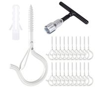 MOGADEE® Gancio a vite bianco, gancio per avvitare, 20 ganci da soffitto + 1 cacciavite a gancio, gancio a vite con fusibile, viti a gancio per appendere cesti per piante