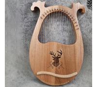 Mogano Arpa Lira Portatile 19 Corde Lyre Harp con Chiave di Sintonia Panno per La Pulizia Guida All'apprendimento, Arpa a Leva per Il Matrimonio, Compleanno(Deer D)