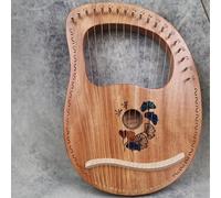 Mogano Arpa Lira Portatile 19 Corde Lyre Harp con Chiave di Sintonia Panno per La Pulizia Guida All'apprendimento, Arpa a Leva per Il Matrimonio, Compleanno(Leaf B)