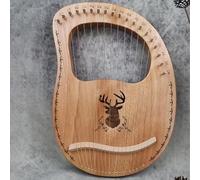 Mogano Arpa Lira Portatile 19 Corde Lyre Harp con Chiave di Sintonia Panno per La Pulizia Guida All'apprendimento, Arpa a Leva per Il Matrimonio, Compleanno(Deer B)
