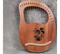 Mogano Arpa Lira Portatile 19 Corde Lyre Harp con Chiave di Sintonia Panno per La Pulizia Guida All'apprendimento, Arpa a Leva per Il Matrimonio, Compleanno(Leaf A)