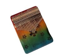 Mogano Kalimba Thumb Piano con Panno per la Pulizia, Martello per Accordare Adesivi per Note Borsa per Pianoforte, Finger Piano Amanti Della Musica Adolescenti(21 keys,Clover A)