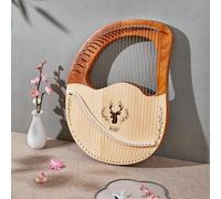 Mogano Lyre Harp per Spettacoli di Band, Riunioni di Famiglia Arpa a Leva Strumento a Corda Arpa Lira con Chiave a Sintonizzazione, Corde di Riserva(27-String Boxed - Spruce Logs)