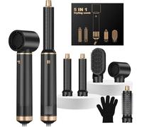MogaWave Pro Hairstyler 5 in 1 Air styler 1000 W per asciugatura rapida, multi styler con spazzola rotonda ad aria calda, spazzola per asciugacapelli automatica ad aria, spazzola volumica