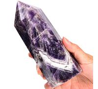 MOGEMT Grande sogno ametista guarigione cristallo bacchetta punto obelisco Torre 6 sfaccettato Reiki Chakra meditazione terapia 0,7-0,9 kg